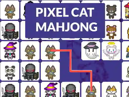 Spel Pixel cat mahjong online