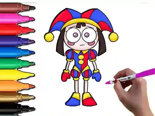 Spel Pomni Coloring Time online