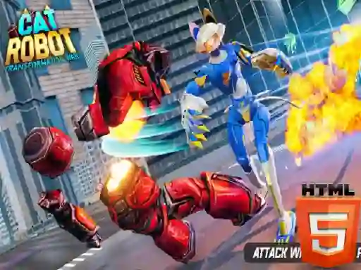 Spel Cat Robot Transform War online
