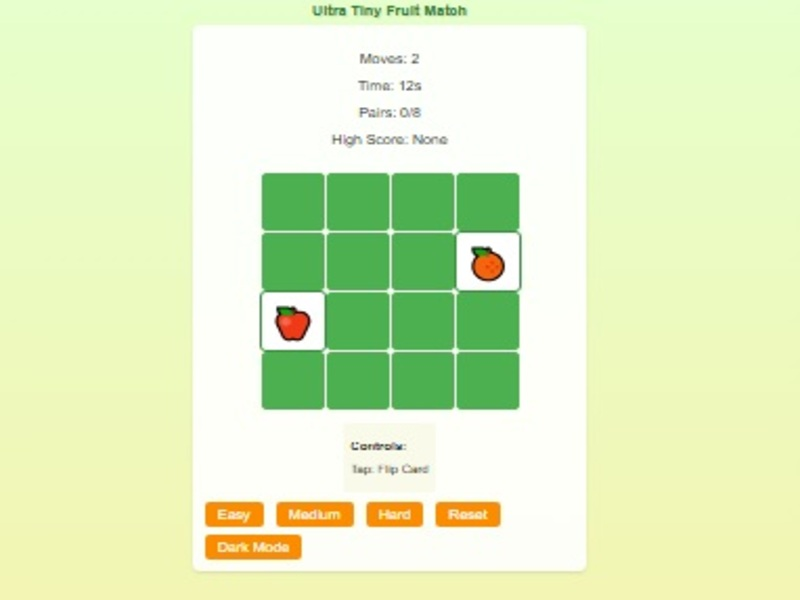 Spel Fruitgeheugen komt overeen met hersenpuzzel online