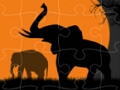 Spel Olifant silhouet puzzel  online