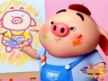 Spel Terug naar school kleurboek varken  online