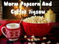 Spel Legpuzzel met warme popcorn en koffie  online