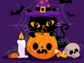 Spel Chagrijnig Halloween-kattenpuzzel  online