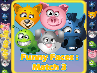 Spel Grappige Gezichten Match-3 7  online