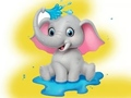Spel Kleurboek: Olifant sproeit water  online