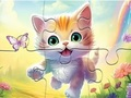 Spel Legpuzzel: Katje met vlinder  online