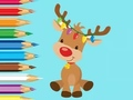 Spel Kleurboek: schattig kerstrendier  online