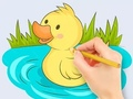 Spel Kleurboek: Baby-eend zwemmen  online