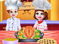 Spel Chef-kok Twins Thanksgiving diner koken  online