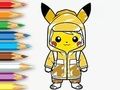Spel Kleurboek: Regenjas Pikachu  online