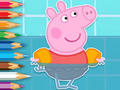 Spel Kleurboek: Peppa Zwemmen  online