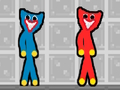Spel Rode en blauwe Stick Huggy  online