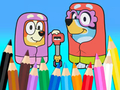 Spel Kleurboek: Bluey Flossing Grannies  online