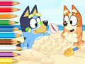 Spel Kleurboek: Bluey op het strand  online