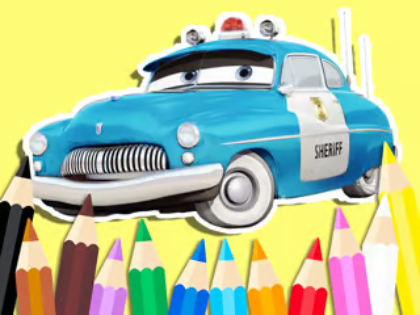 Spel Kleurboek: Auto's Sheriff  online