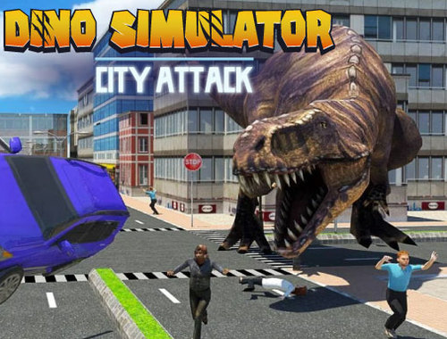 Spel Dino Simulator stadsaanval  online