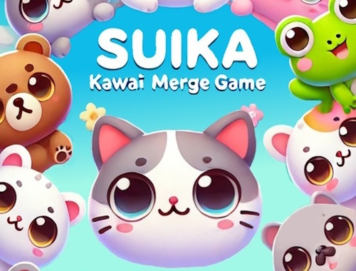 Spel Suika Kawaii samenvoegspel  online