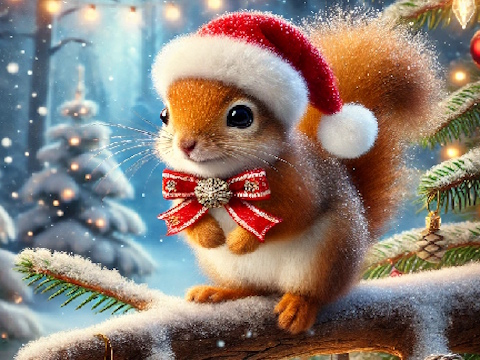 Spel Leuke kerstdieren puzzel  online
