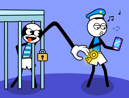 Spel Stickman Troll-diefpuzzel  online