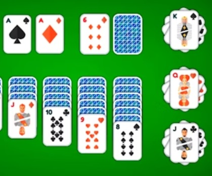 Spel Klondike Solitaire 4 kleuren  online