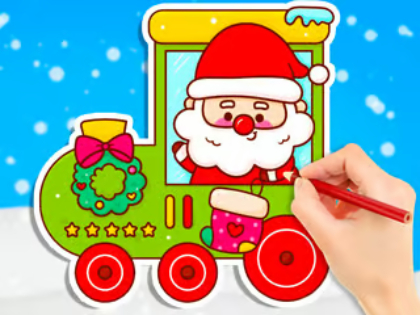 Spel Kleurboek: Kersttrein  online