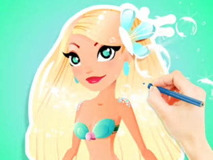 Spel Kleurboek: Aqua Zeemeermin  online