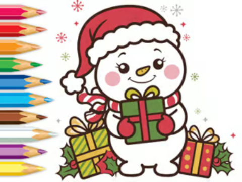 Spel Kleurboek: Kerstverrassingsbezorging  online