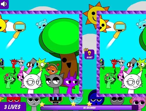 Spel Sprunki Zoek de verschillen  online