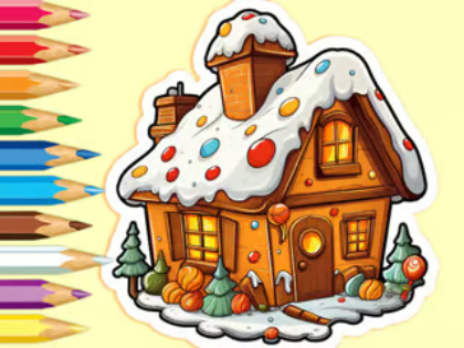 Spel Kleurboek: Kerstsnoephuis  online