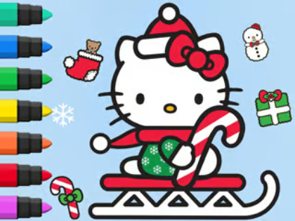 Spel Kleurboek: Hello Kitty Kerstmis  online