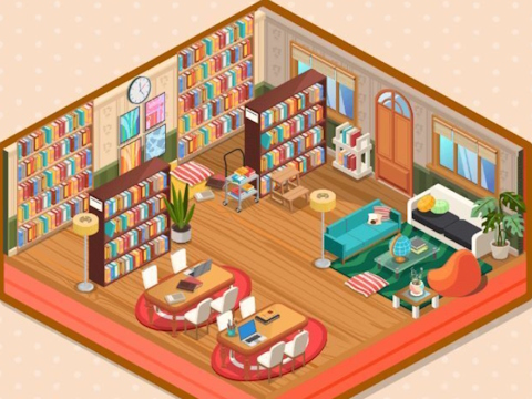 Spel Decor: mijn bibliotheek  online