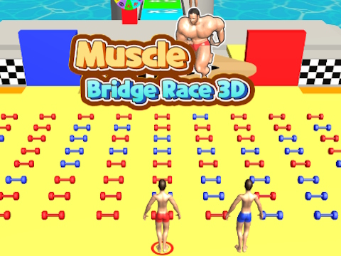 Spel Muscle Bridge Race 3D online