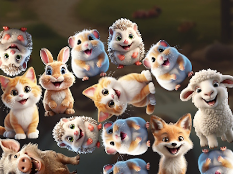 Spel Versie dieren 2048!  online