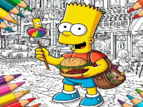 Spel Terug naar school Simpsons kleurboek  online