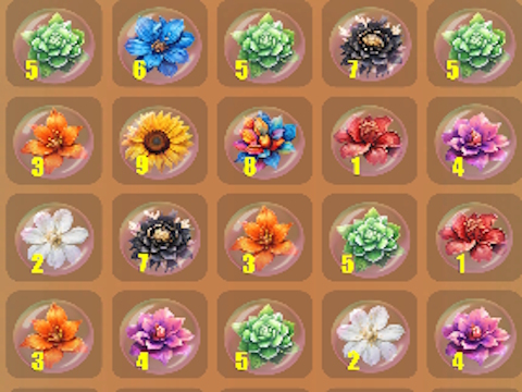 Spel Dobbelstenen puzzel bloemen!  online