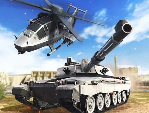 Spel Strategie van oorlog. Tanks en helikopters  online