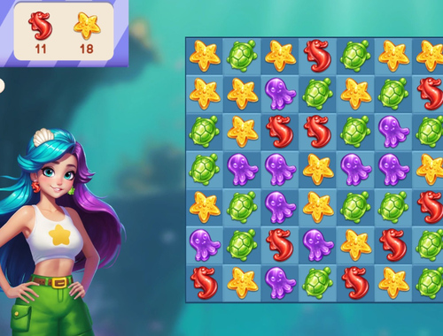 Spel Underwater Adventures: Match 3  online