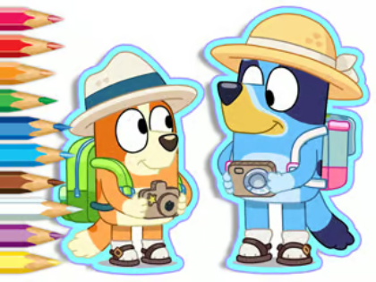 Spel Kleurboek: Bluey Camping  online