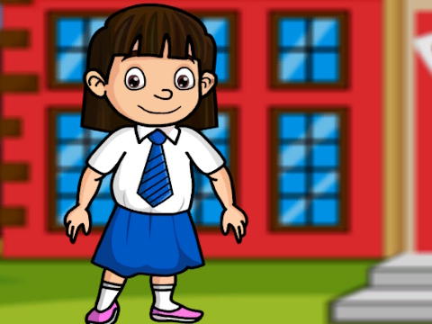 Spel Red het kleine meisje van school  online
