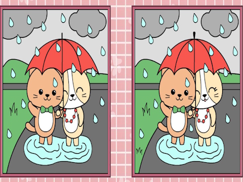 Spel Vind de verschillen leuk schattige kittens  online