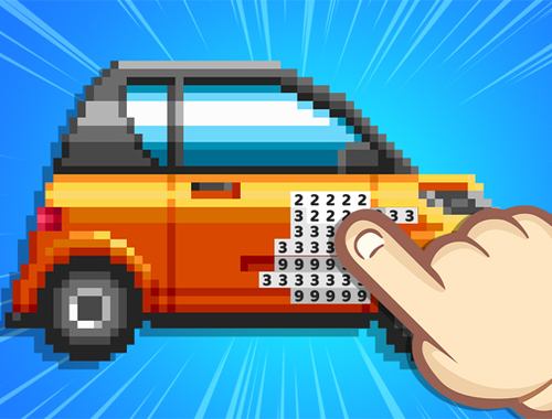 Spel Pixel leuke kleur op nummer  online