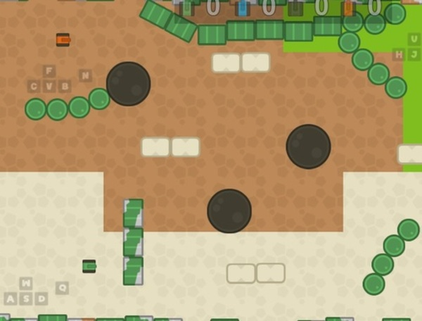 Spel 1 2 3 4 Player Tank Game 2d  online