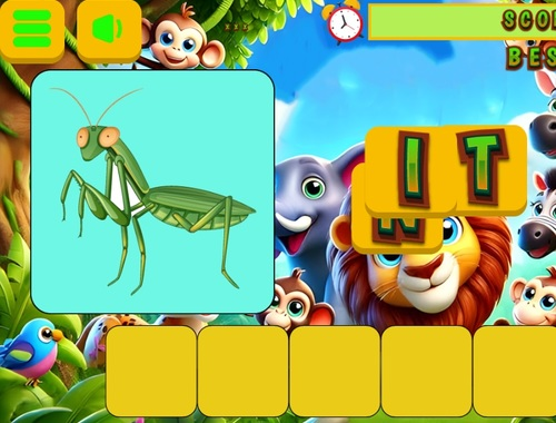 Spel Woorddieren voor kinderen  online