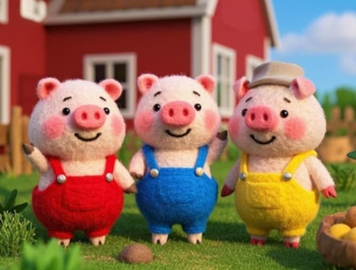 Spel Vind de verschillen: de 3 kleine varkens  online