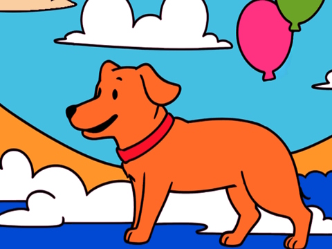 Spel Kleur door code: gele hond  online
