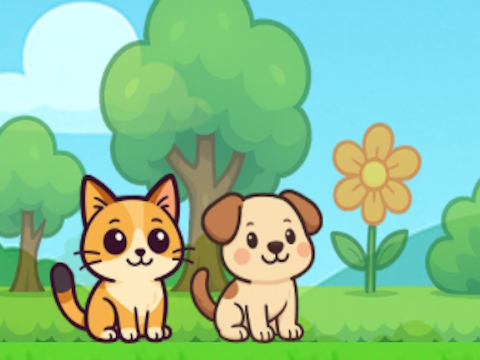 Spel Honden en kat zoet  online