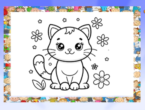 Spel Mooie katten kleurboek  online