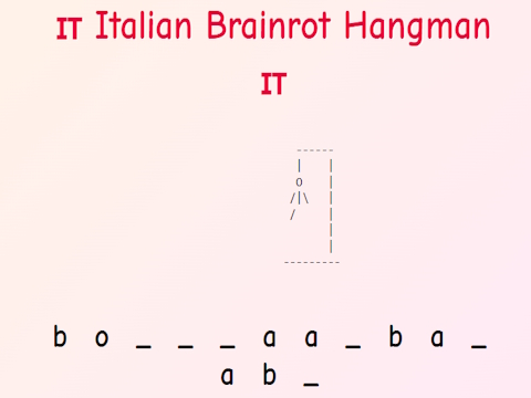 Spel Italiaanse Brainrot Hangman!  online