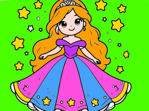Spel Terug naar school prinses kleurboek  online